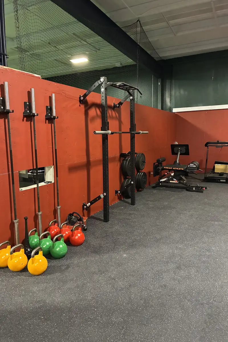 Weight room and strength training equipment